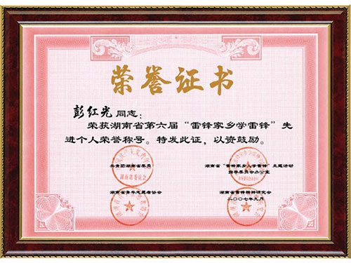 “雷鋒家鄉(xiāng)學雷鋒”先進個人